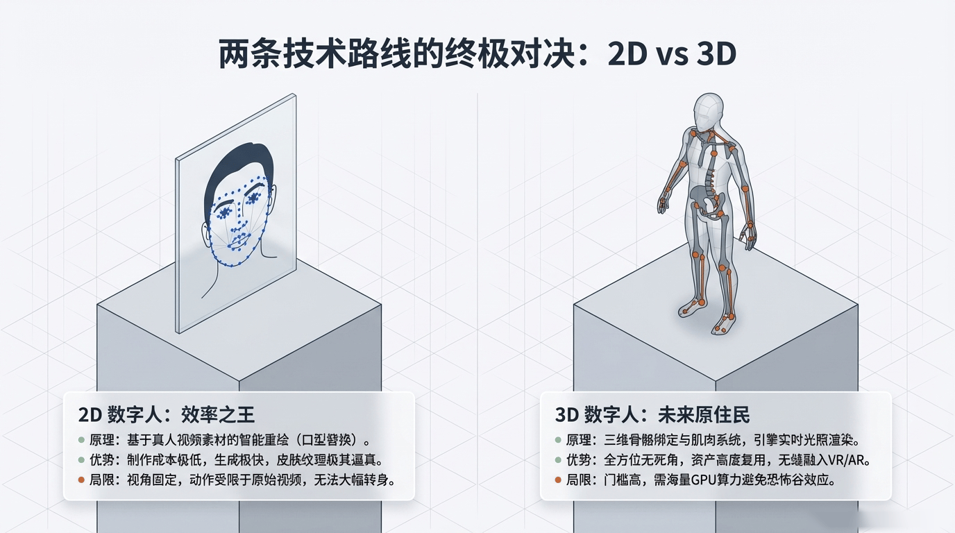 2D 与 3D 数字人